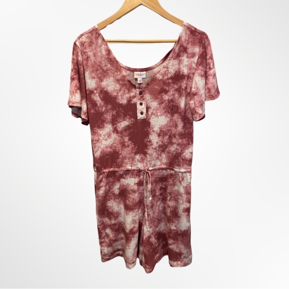Lularoe Xanthe Pink Tie Dye Romper NWT Size S